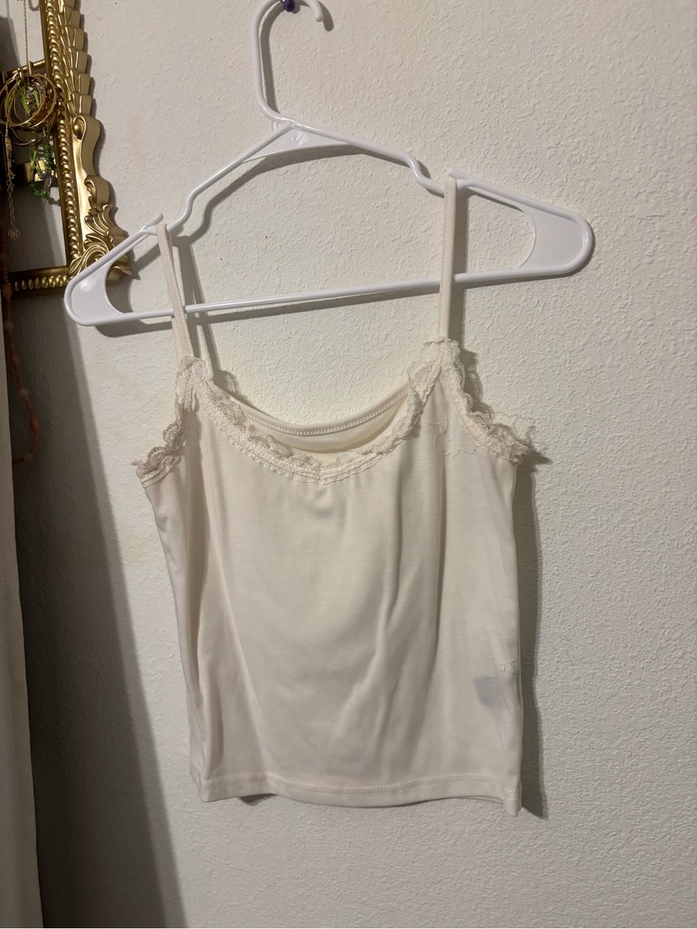 Classic white Lace-Trim Cami Tank Top
